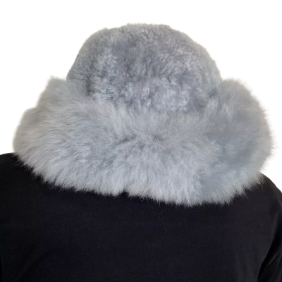  Womens  Peruvian Alpaca Grey Fur One Size Hat