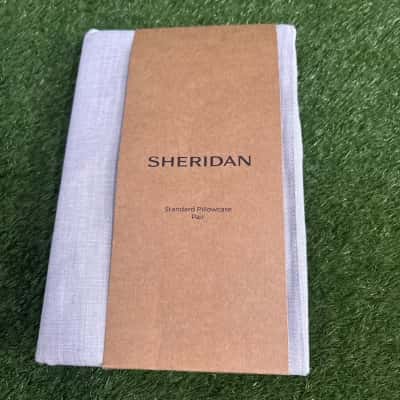 Sheridan Linen Grey Pillowcase Pair (New)