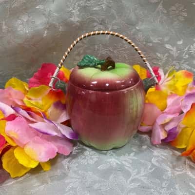 Vintage Apple Shaped Cookie Jar