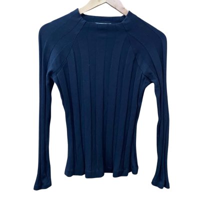 Country Road Black Ribbed Top Size XS