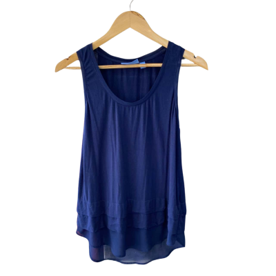 Simply Vera Vera Wang Womens  Size 10 Sleeveless Top Navy Blue 