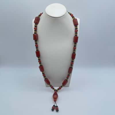  Gorgeous Carnelian Agate & Beads Necklace 