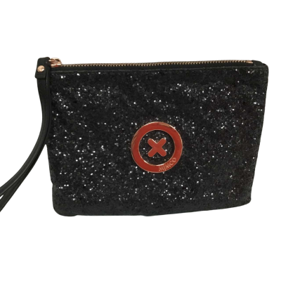 Mimco Sparkly  Clutch Black  with Rose Gold Insignia - includes dust bag