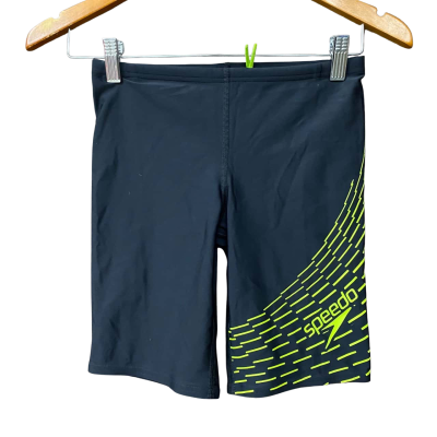 BNWT Speedo Kids Size 10 Black/Green Swim Shorts 