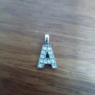 'A' initial Pendant Stamped '925'