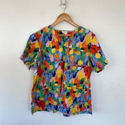 Gorman Colourful Short Sleeve Top Size XL 