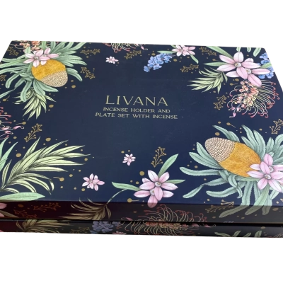 Dusk Livana Incense Holder and Plate Set with Incense