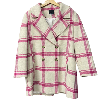 Marcs Womens Size 14 Checked Pink Coat  
