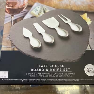 Slate cheese board & knife set