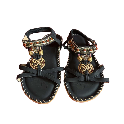  Women's  Bohemian Style Sandals Size 39 Black  