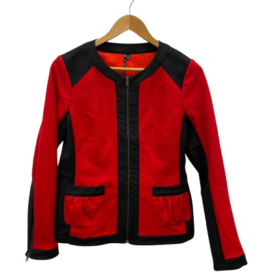 Privilege Women's Wool Blend Jacket  Size 10 Black  / Red 