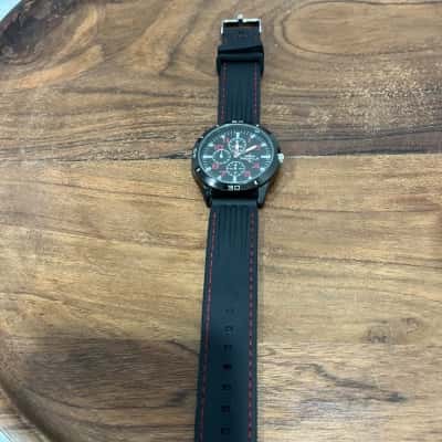 Mens Pinnacle Black Red Detail Sports Watch 