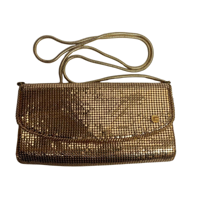 Glomesh Womens Gold clutch style handbag