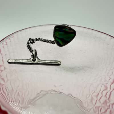 Vintage Paua Inlay Silver Tie Pin 