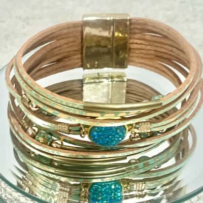 Bohemian Leather Gemstone Bracelet