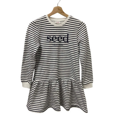 Seed Heritage Kids  Size 9 Dress Navy Blue / White Striped 
