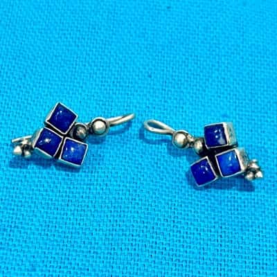 925 Silver Cobalt Blue Gemstone Earrings