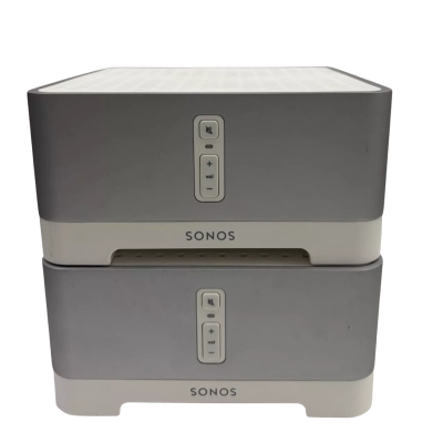 Set of 2 Sonos CONNECT:AMP Wireless Streaming Amplifier Gen 2 in White/Grey - Untested