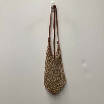  Womens straw Tote Bag with leather strap 