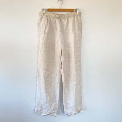 Nude Lucy Beige Linen Pants  Size S