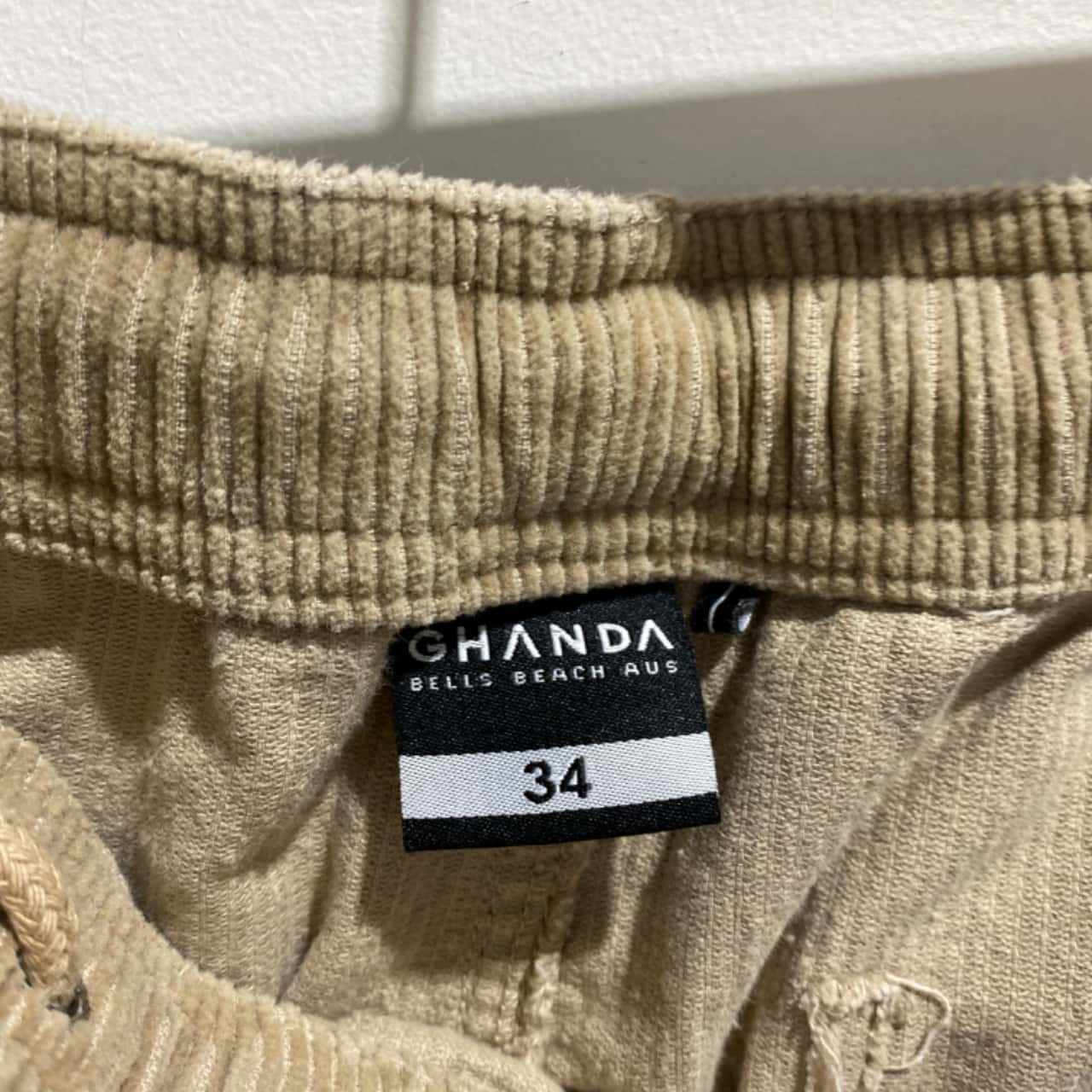 Ghanda Mens Size 34 Corduroy Beige / Nude Pant(s)