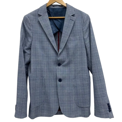 Marcs Mens  Size 40 Blazer Blue / Checked / White 