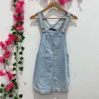 Sportsgirl Womens Denim Pinafore Dress Size 6 Blue 