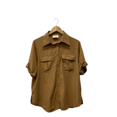 Dissh Womens  Size 6 Short Sleeve Shirt Brown 