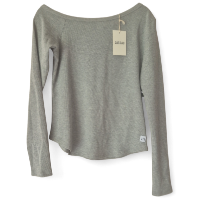 Jaggad Womens  Size XL off the shoulder waffle top Grey 