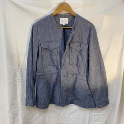 Trenery Womens  zip up Size 10 Denim Jacket Blue 