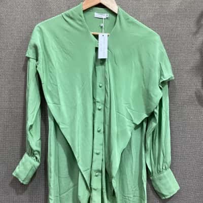BNWT Cazinc The Label Womens Long Sleeve Shirt Green Size 6