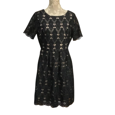 Laura Ashley Womens  Size 12 Black Guipure Lace Dress
