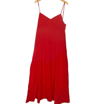  Womens  Size 16 Maxi Dress / Shoestring Strap Dress Red 
