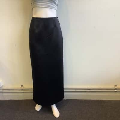 With Tags Ever Elegant  Women's Size 10 Sateen Maxi Skirt Black  