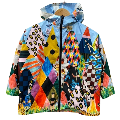 Gorman Kids Colourful Patterned Rain Jacket Size M