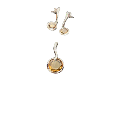  Sterling Silver & Stone Earrings / Pendant Set