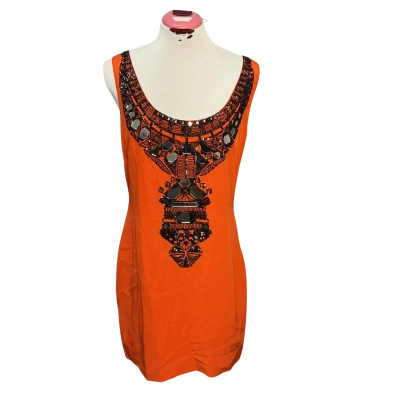 Seduce Womens  Size 10 Sleeveless Dress burnt Orange 
