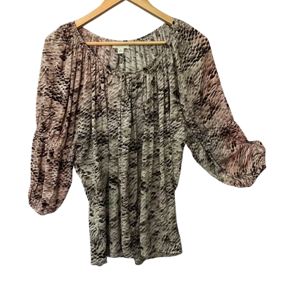 Witchery Womens  Size 6 3/4 Sleeve Top Animal print 