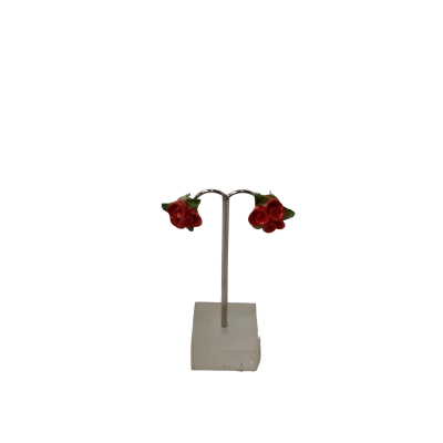 Handcrafted vintage porcelain floral earrings