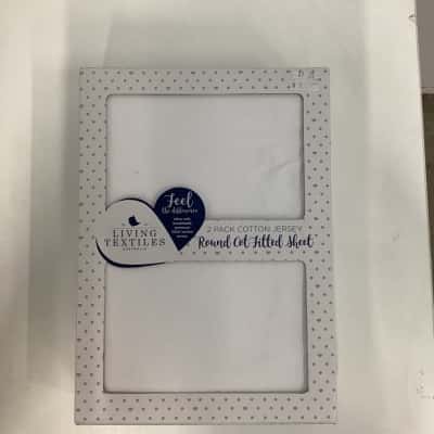 NEW - Living Textiles Round Cot Fitted Sheet 2 pack