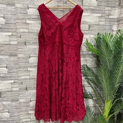 TS Womens  Size 22 Midi Dress Red 