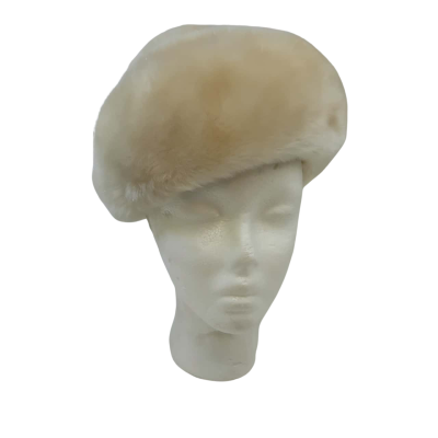  Vintage Womens  Size 55 Beige Beret