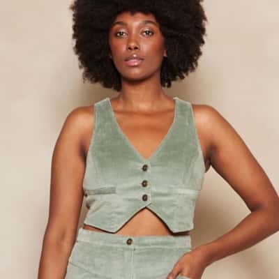 Tigerlily Womens  Size 16 Beatrix Janet Cord Vest Terazzo