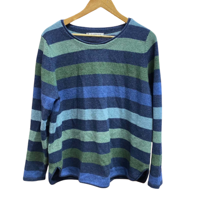 Mansted Womens  Size XL Crew Neck Jumper Blue / Green / Navy Blue / Striped 