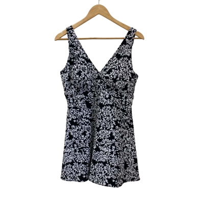 Victoria Hill Womens Onepiece Bathers Black  / White Pattern