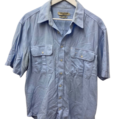 R.M. Williams Mens  Size XL Short Sleeve Shirt Blue -100% Cotton