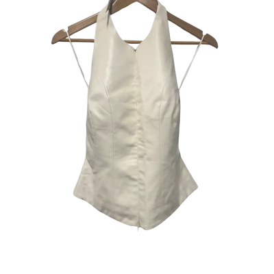 Charcoal Women’s  Size 10 Halter Neck Top Cream 