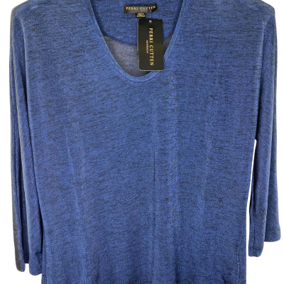 Perri Cutten Womens  Top Size L Navy Blue 