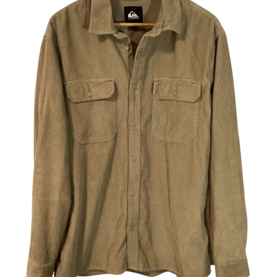Quicksilver Mens chord shirt  Size L Beige 