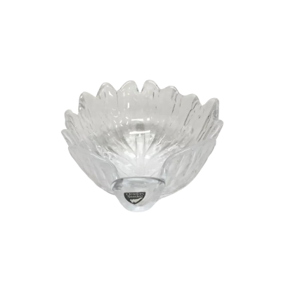 Vintage Orrefors Eden Glass Leaf Bowl Designed By Lars Hellsten - As New